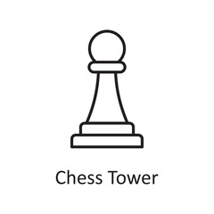 Chess Tower vector outline Icon Design illustration. Sports And Awards Symbol on White background EPS 10 File