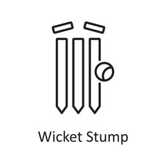 Wicket Stump vector outline Icon Design illustration. Sports And Awards Symbol on White background EPS 10 File