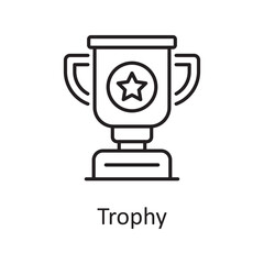 Trophy vector outline Icon Design illustration. Sports And Awards Symbol on White background EPS 10 File