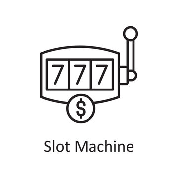Slot Machine vector outline Icon Design illustration. Sports And Awards Symbol on White background EPS 10 File