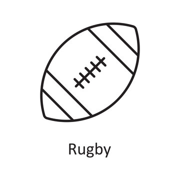 Rugby vector outline Icon Design illustration. Sports And Awards Symbol on White background EPS 10 File