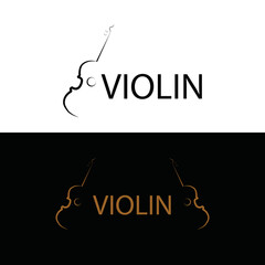 vector illustration of violin in classic style, good for background billboard labels