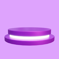 Realistic Purple Glow Podium 3D Render