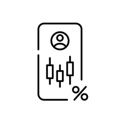 Personal account in stock investment app. Pixel perfect, editable stroke line icon