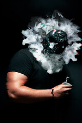 Skull mask on smoke background is available for your custom project or advertising cover