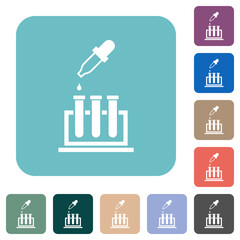 Chemical experiment rounded square flat icons