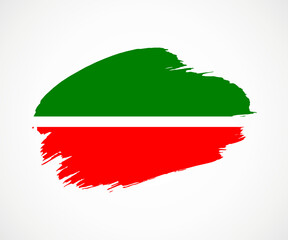 Abstract creative painted grunge brush flag of Tatarstan country with background