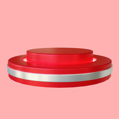 Glowing Red Podium Realistic 3D Render