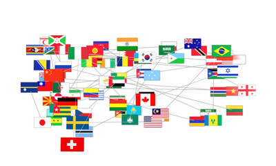 Obraz premium International Flag Display Of Various Countries