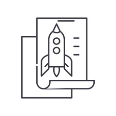 startup line icon, outline symbol, vector illustration, concept sign