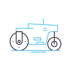 steamroller line icon, outline symbol, vector illustration, concept sign