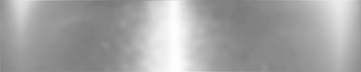 Metallic chrome brushed background. Abstract metal texture. Silver tinfoil surface. Wide vector illustration