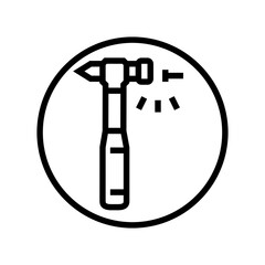 hammer nail assembly furniture line icon vector illustration