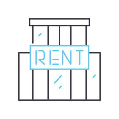 rental real estate line icon, outline symbol, vector illustration, concept sign