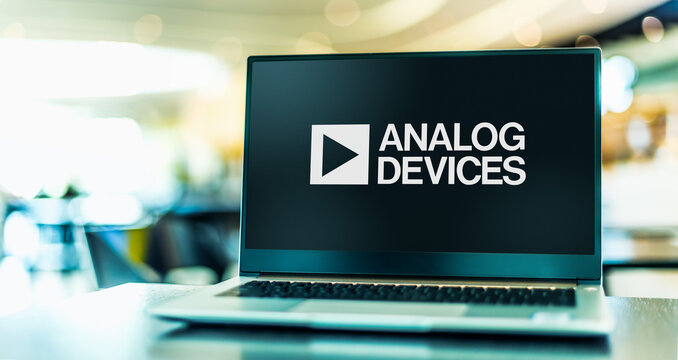 Laptop Computer Displaying Logo Of Analog Devices