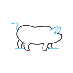 pig line icon, outline symbol, vector illustration, concept sign