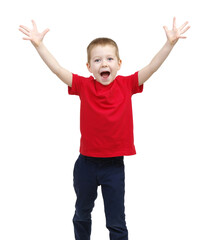 Funny little boy isolated on white