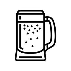 porter beer glass line icon vector illustration