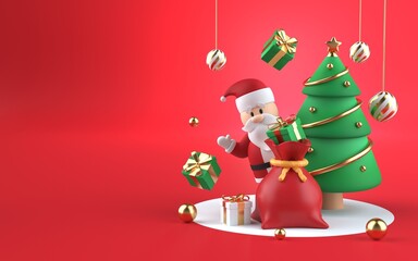3D Christmas Concept. 3D Render