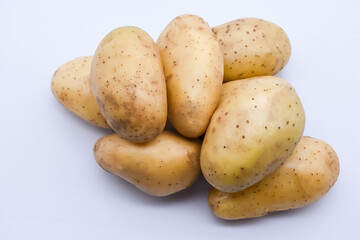 Potatoes on a white background.