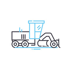 motor grader line icon, outline symbol, vector illustration, concept sign