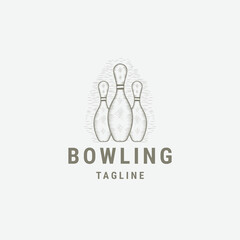 Bowling logo design template flat vector illustration