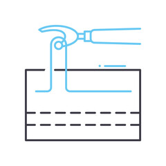 seam ripper line icon, outline symbol, vector illustration, concept sign