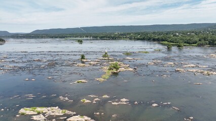 Susquehanna River at Harrisburg PA used for water recreation, kayaking, boating, fishing