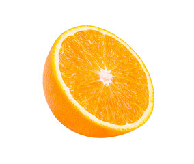 Slice of fresh orange isolated on transparent png background