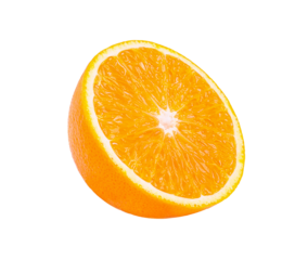 Slice of fresh orange isolated on transparent png background