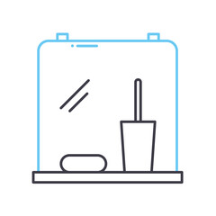 mirror line icon, outline symbol, vector illustration, concept sign