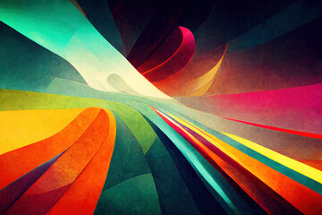 Colorful lines as abstract background header illustration