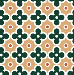 Abstract Modern Islamic Moroccan Geometric Tile Porcelain Seamless Pattern Trendy Fashion Colors Elegant Minimal Design