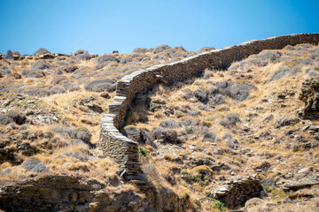 korthi village in the south of andros island greece