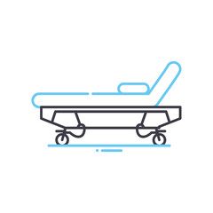 hospital bed line icon, outline symbol, vector illustration, concept sign