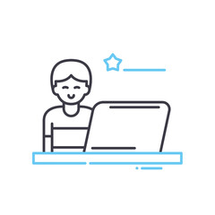 junior line icon, outline symbol, vector illustration, concept sign