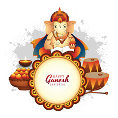 Happy ganesh chaturthi indian religious festival card background