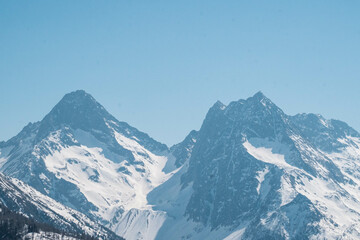 snow covered mountains