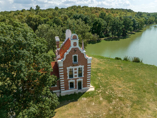 Hungary - Dég - The Dutch House in the park of the Festetics Palace from areal view