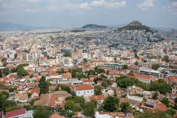Fototapeta na wymiar Panoramic view of the city of Athens and Mount Lycabettus, Greece. 