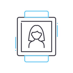 smart watch line icon, outline symbol, vector illustration, concept sign