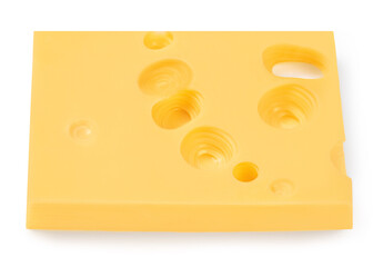 Cheese  isolated on white background. Slices of cheese for burger