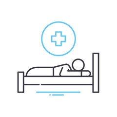 hospital line icon, outline symbol, vector illustration, concept sign