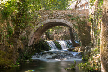 Long exposure at the bridge of Kria in Livadeia in Greece.
