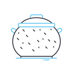 kitchen pot line icon, outline symbol, vector illustration, concept sign