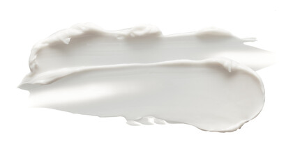 White smear of cosmetic cream isolated on white background.