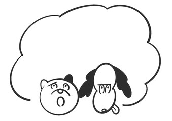 犬と猫と吹き出し