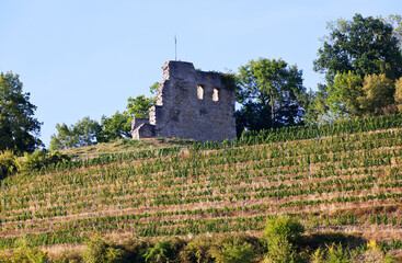 The Ruin of Lichteneck Castle in Ingelfingen, Hohenlohe, Baden-Württemberg, Germany