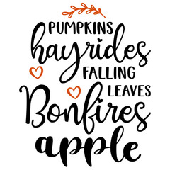 pumpkins hayrides falling leaves bonfires apple
