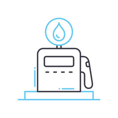 gas station line icon, outline symbol, vector illustration, concept sign